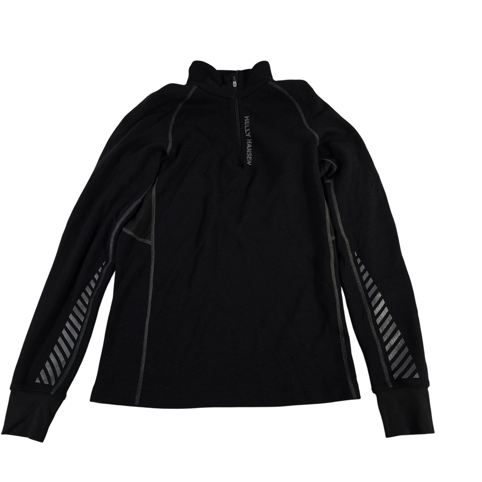 Top Helly Hansen Mujer Mezcla Lana Merino 1/4 Cremallera Capa Base Negro M Mediano