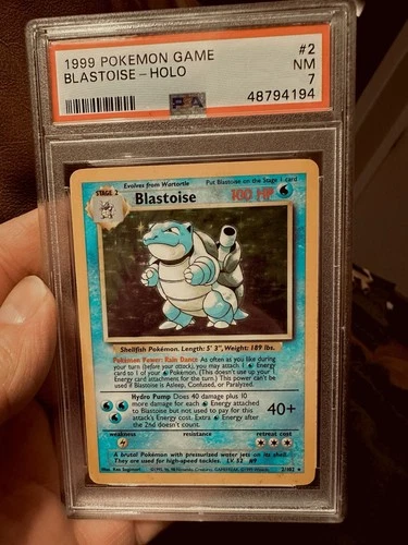 POKEMON 1999 BLASTOISE UNLIMITED #2/102 RARE HOLO PSA 7