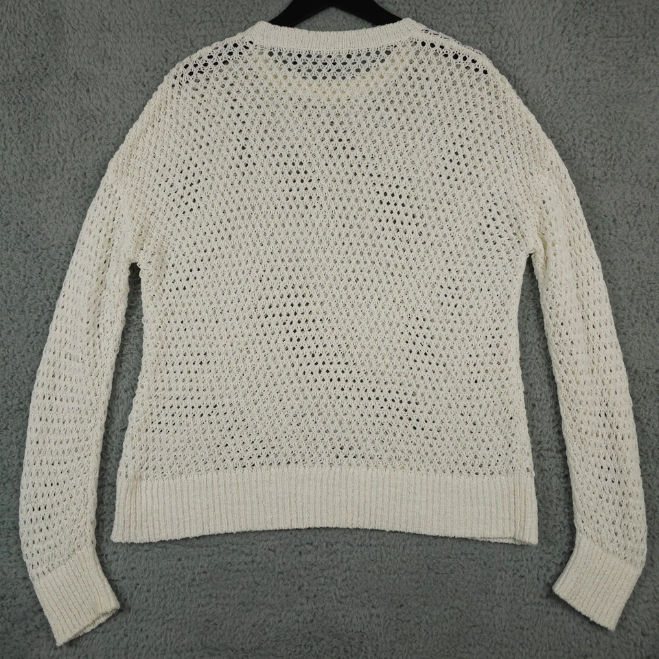 Suéter Theory Mujer Pequeño Crema Karenia Sughero Tejido Abierto Slouchy Pullover Foto 2 de 4
