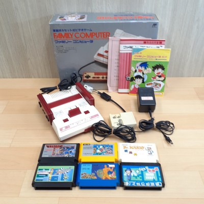 Nintendo Famicom in box Console with 6 games Japanese System CIB *US DUTY PAID