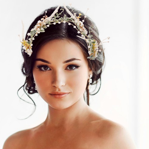 Accessori Capelli per Sposa Corona Fiore Miss Sposa Copricapo Matrimonio - Foto 11 di 12