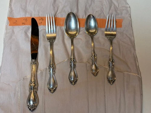 Queen Elizabeth I Towle Sterling Silver Place Size Setting(s) 5pc 212g set #2