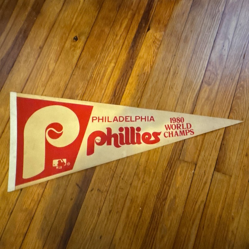MLB Philadelphia Phillies 1980 World Series Champs Vintage Pennant Flag