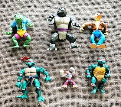 Vintage Lot Of 6 Teenage Mutant Ninja Turtles Genghis, Ace Duck, King...