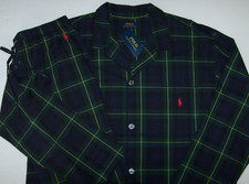 NWT Polo Ralph Lauren Navy/Green GORDON Plaid Pajama/Lounge Set Men XL RED PONY