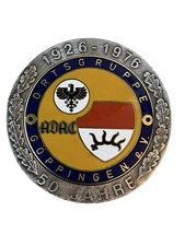 Automobil Porsche K&uuml;hlergrill Plakette ADAC 50 Jahre Ortsgruppe G&ouml;ppingen 1976!