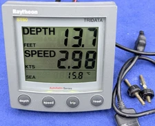 Raymarine Raytheon ST60 Tridata Depth Speed Log Instrument Display - See Photos