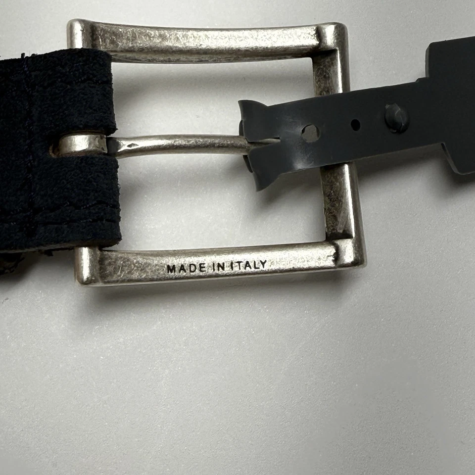 Allen Edmonds Men’s Bourbon St Belt Navy Blue Suede Italian Leather Made USA NWT - Image 4 of 4