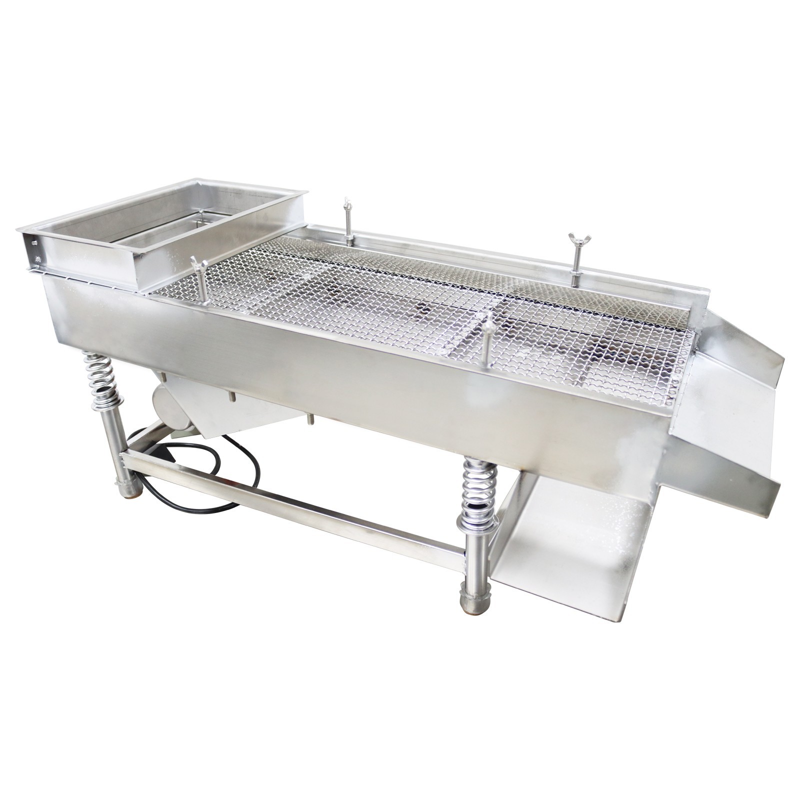 110V Stainless Steel Linear Vibrating Screen Single Layer 11mm Square Hole