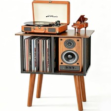 Record Player Stand, Vinyl Record Storage, Mid-Century Modern Record Holder R...