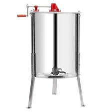 VINGLI Upgraded 4 Frame Honey Extractor Separator 304 Food Grade Stainless Steel