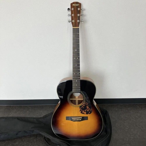 Morris F-01TS Acoustic Guitar  with case  Used free shipping from japan