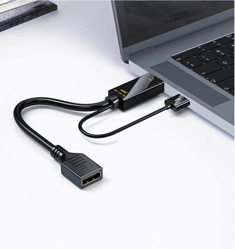 4K HD Display Port DP Male To HDMI Female Adapter Converter Cable For PC Laptop - Image 2 of 4