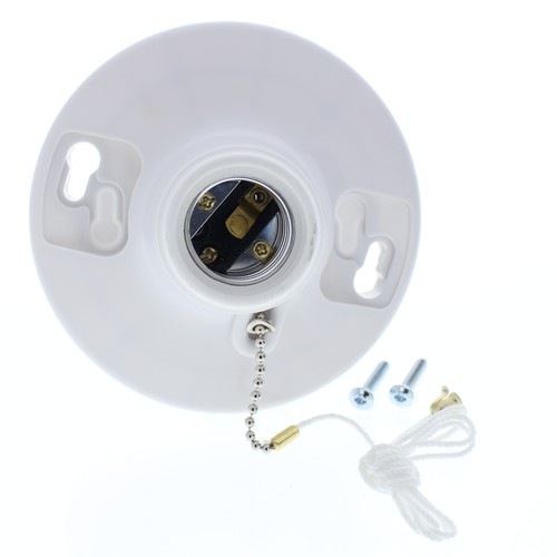 Pass & Seymour 280-WH Medium Base 250W 250V Lampholder Light Socket Pull Chain - Picture 4 of 6