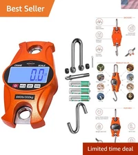 Professional Digital Crane Scale - 660 LB Capacity with LCD Display for Fishing
