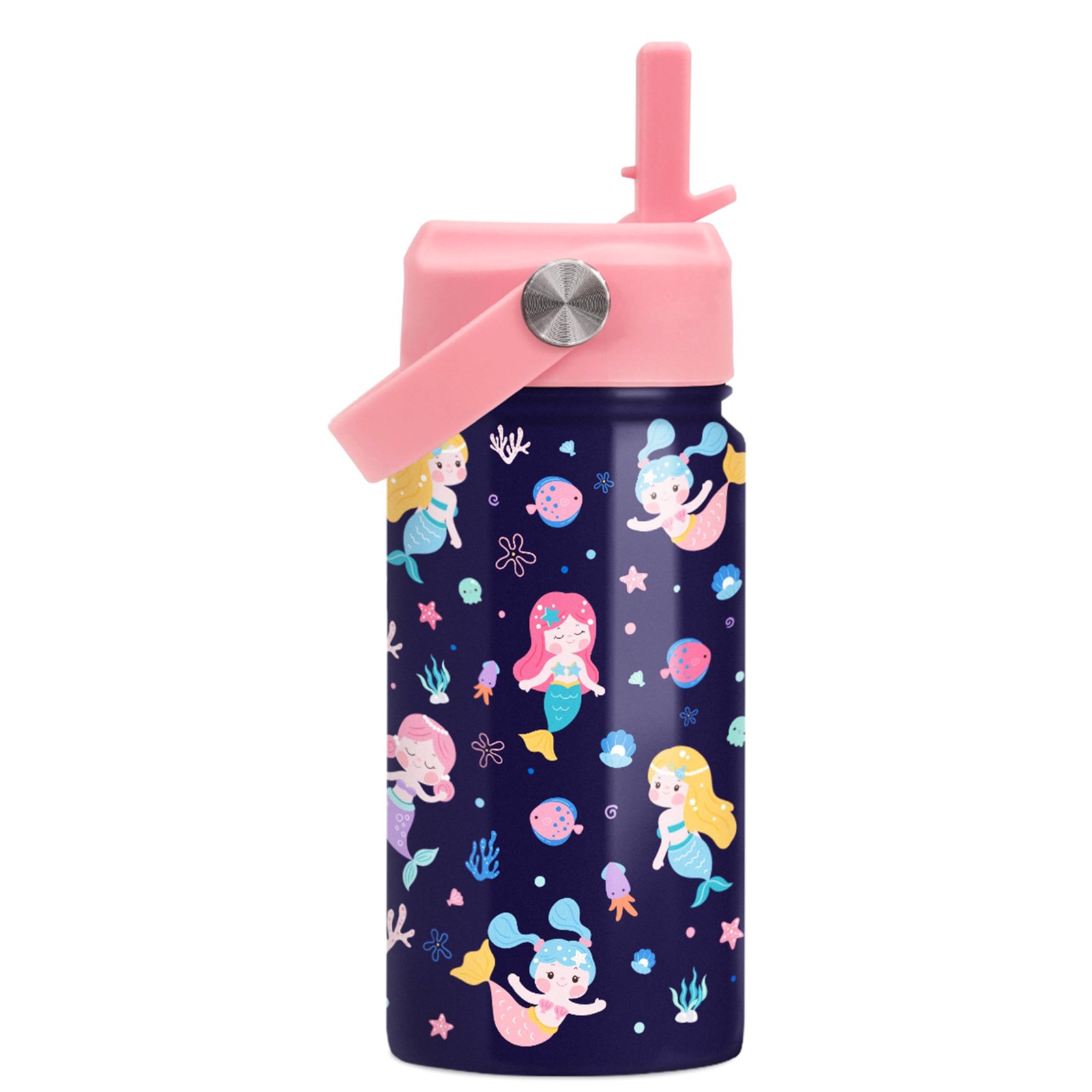 For Girls - Kids Water Bottle With Straw Lid - 12 Oz Ins...