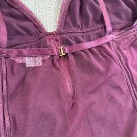 Victorias Secret Very Sexy Burgundy Satin Mesh Corset Top Lingerie Tank M Purple