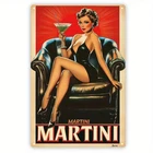 Vintage Martini Tin Metal Signs Home Décor Wall Art Retro Style for Bar, Club,