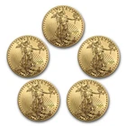 1 oz American Gold Eagle  Coin BU - Random Year US Mint - Lot of 5