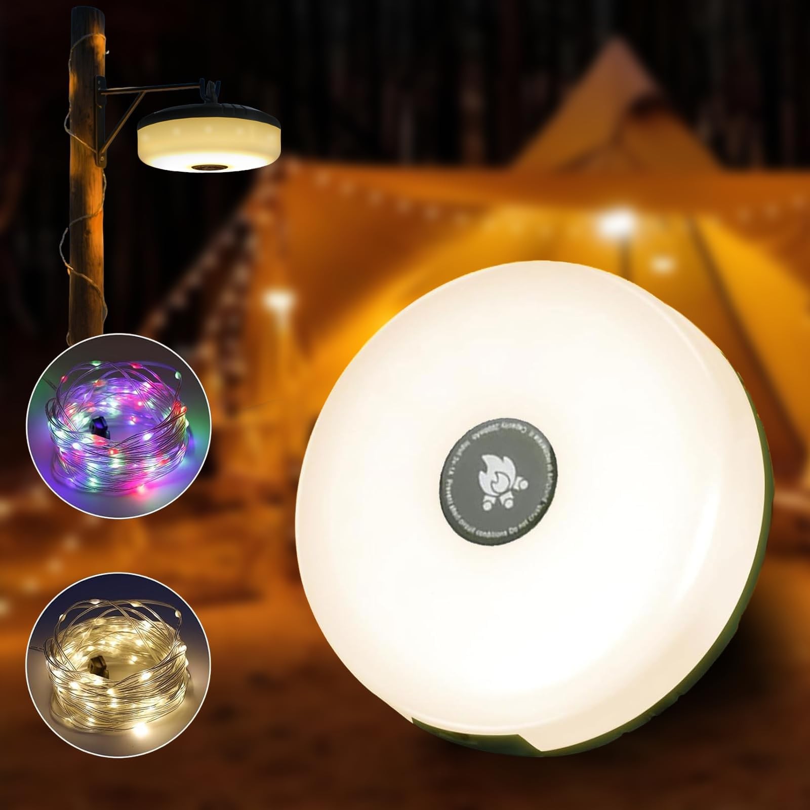 Guirlande lumineuse camping anti panne batterie rechargeable USB antichoc
