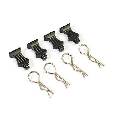 Fastrax Pro Aluminium Easypull Tabs & Bodyclips (4 Stück) - Schwarz (FAST206ABK)