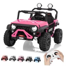 Pink 24V 4WD Pink Ride-On Car for Kids - Fast 4.97MPH Truck - 2 Seats