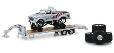 Greenlight 30101 1:64 USA-1 - 1970 Chevrolet K-10 Monster Truck on Gooseneck Tra