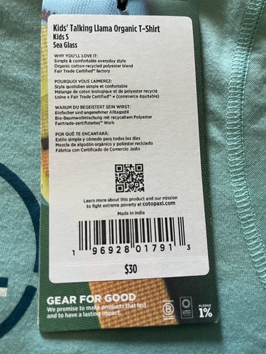 Cotopaxi Tshirt Llama Size Small Unisex Teal NWT - Picture 3 of 5