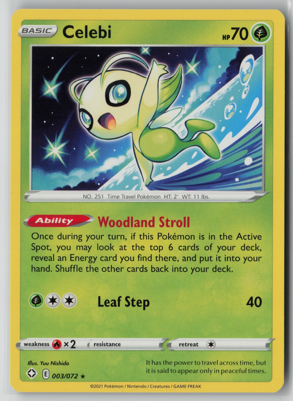 Celebi 3/72 Pokemon Shining Fates Rare Near Mint Card (NM) 1