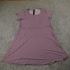 Michael Kors Dress Womens 2X Red Geometric Print Short Sleeve Stretch Career