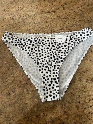 MONKI Women s Black & White Print Bikini Bottom Size M