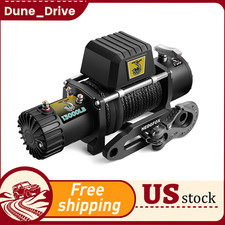 Winch For Jeep Truck 12v 13000lbs Electric Winch Synthetic Rope Towing Strong
