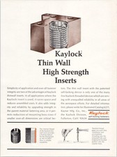 Kaylock Thin Wall High Strength Inserts 1966 ...