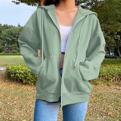 Hot Hoodie Fleece Sweatshirt Damenjacke übergroßer Pullover Mantel warm - Bild 25 von 25