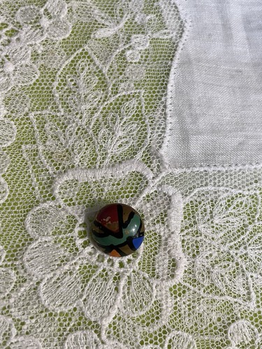 Antike mehrfarbige Weste Knopf 98-9 - Bild 1 von 5