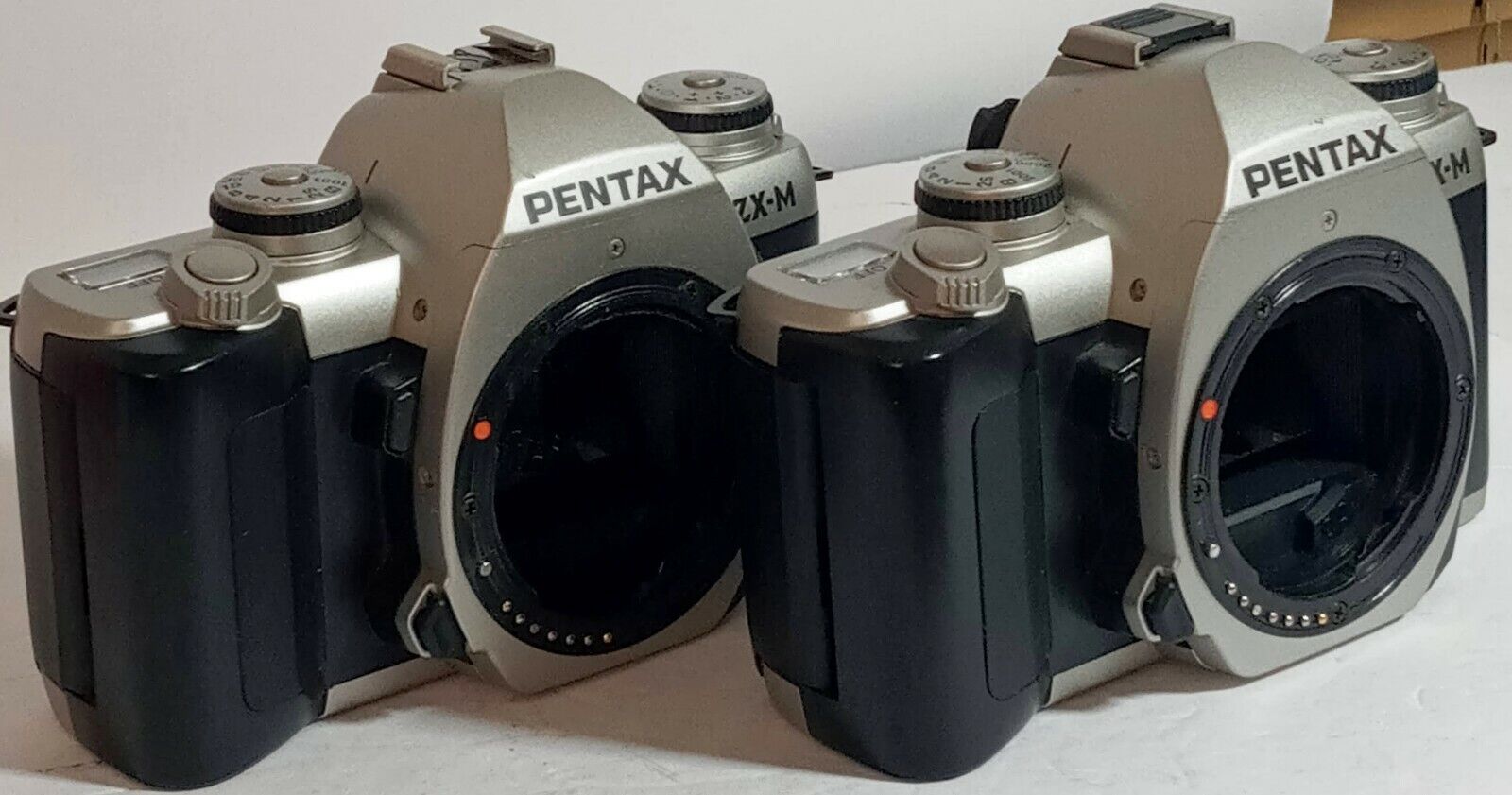2 Pentax ZX - M 35 Mm Camera(s) BODY ONLY - Powers On ---For Parts or  Repairs