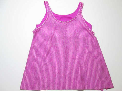 Nike Youth Girls Size M Tank Top Purple Pinstrip Logo Print Dri-Fit Gym Sport - Picture 2 of 7