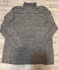 Swiss Tech  Designer Long Sleeve 1/4 Zip Gray Pullover Sweater Mens Large(42-44)