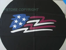 16" BLACK SPARE WHEEL TIRE COVER American Flag For Jeep Liberty Wrangler size L