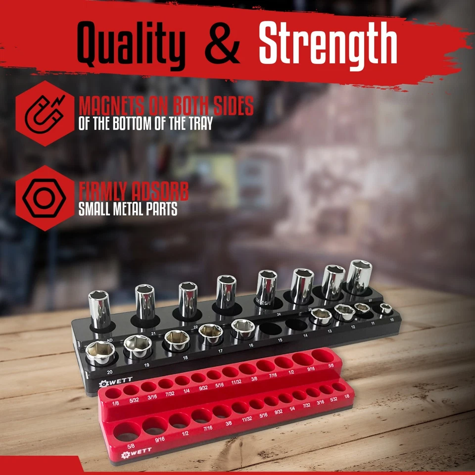 6-Piece Socket Holder Set, Magnetic Socket Organizer Set - Image 4 of 4