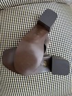 New BOEMOS-made Italy-Open Toe Brown Suede-Criss Cross-block Heel-Sz.7.5/38 — photo 3