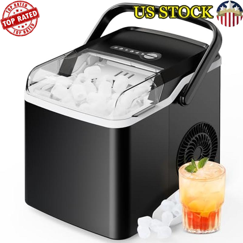Portable Ice Maker 26lbs/24Hrs Self-Cleaning & Compact 6 Min Quick Ice Home New-image