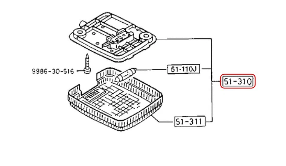 Mazda OEM Interior Dome Light BG62-51-310A for 1987-1993 B2200 & B2600 - Image 3 of 4