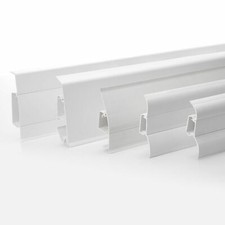 Weiße PVC Fußleisten SPAREN Sockelleisten Fussbodenleisten Zubehör 10-100 Meter