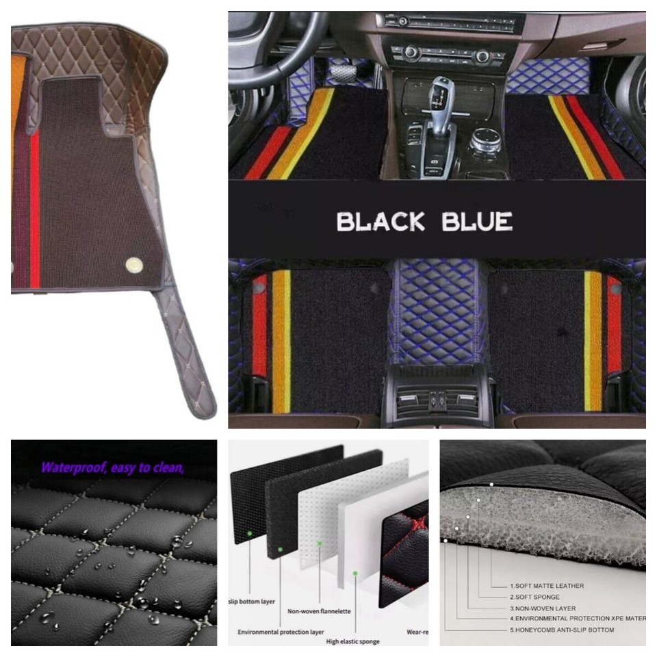 2 Layers Mat for KIA All Models Car Floor Mat Waterproof PU Leather