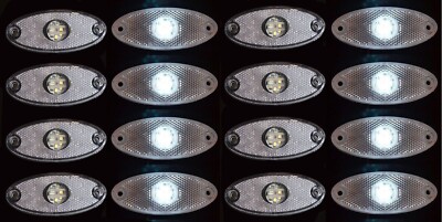 16x 24V LED weiß vorne hinten Seitenpositionsmarkierungsleuchten LKW Anhänger Bus