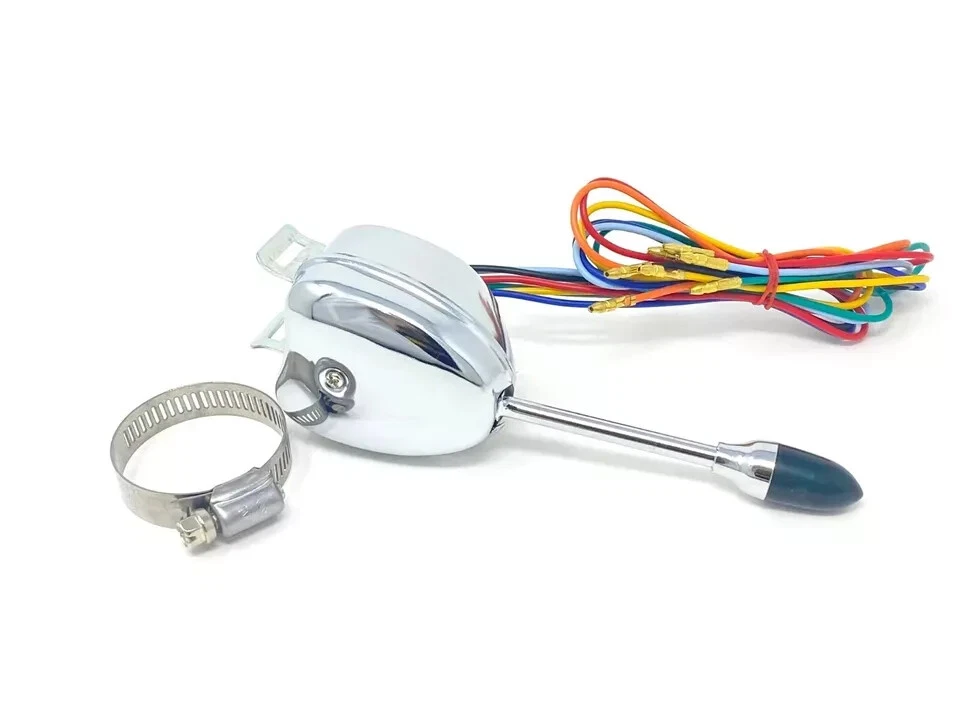 Kit intermitente e interruptor intermitente cromado 12 V delantero y trasero Rat Rod 1920-1950. Foto 2 de 4