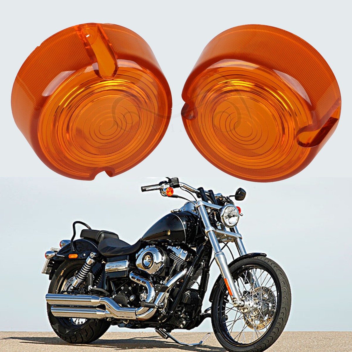Amber Turn Signal Lens For Harley 86-2001 Dyna Super Wide Glide