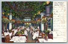 Boston Massachusetts~Hotel Lenox Pergola Restaurant~Fruit Light Fixtures~1906