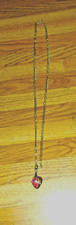 Heart on chain necklace irredesit little girl's size